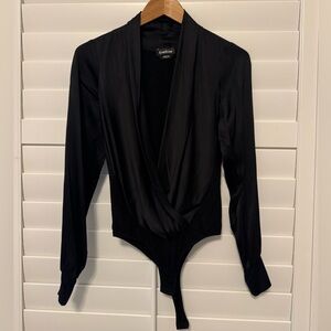 Bebe Elegant Black Long Sleeve Bodysuit